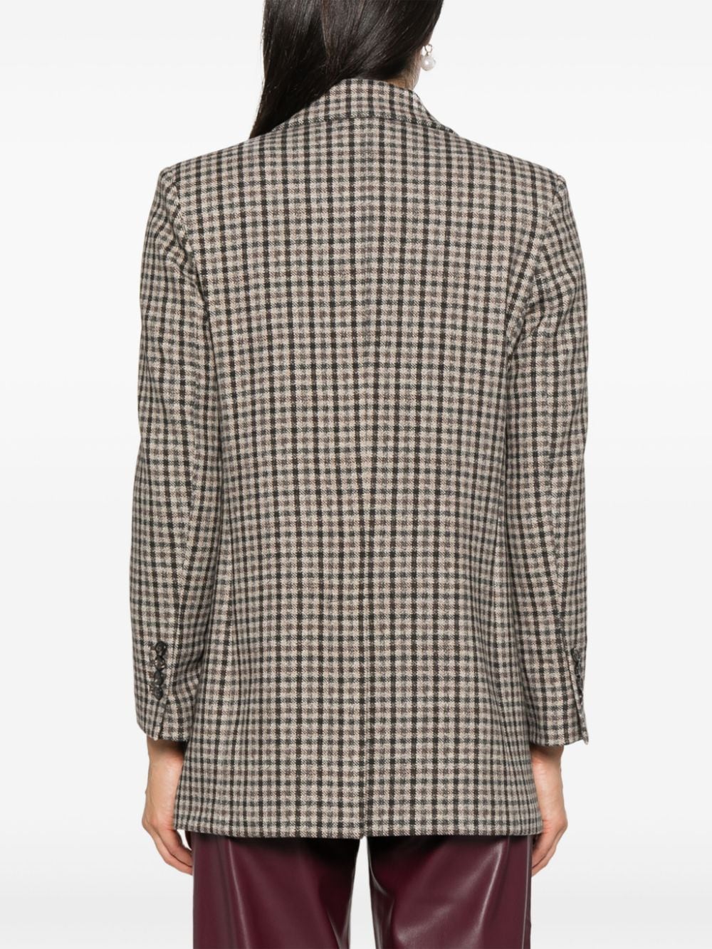 Circolo 1901 Brown Check Cotton Blend Jacket image 1