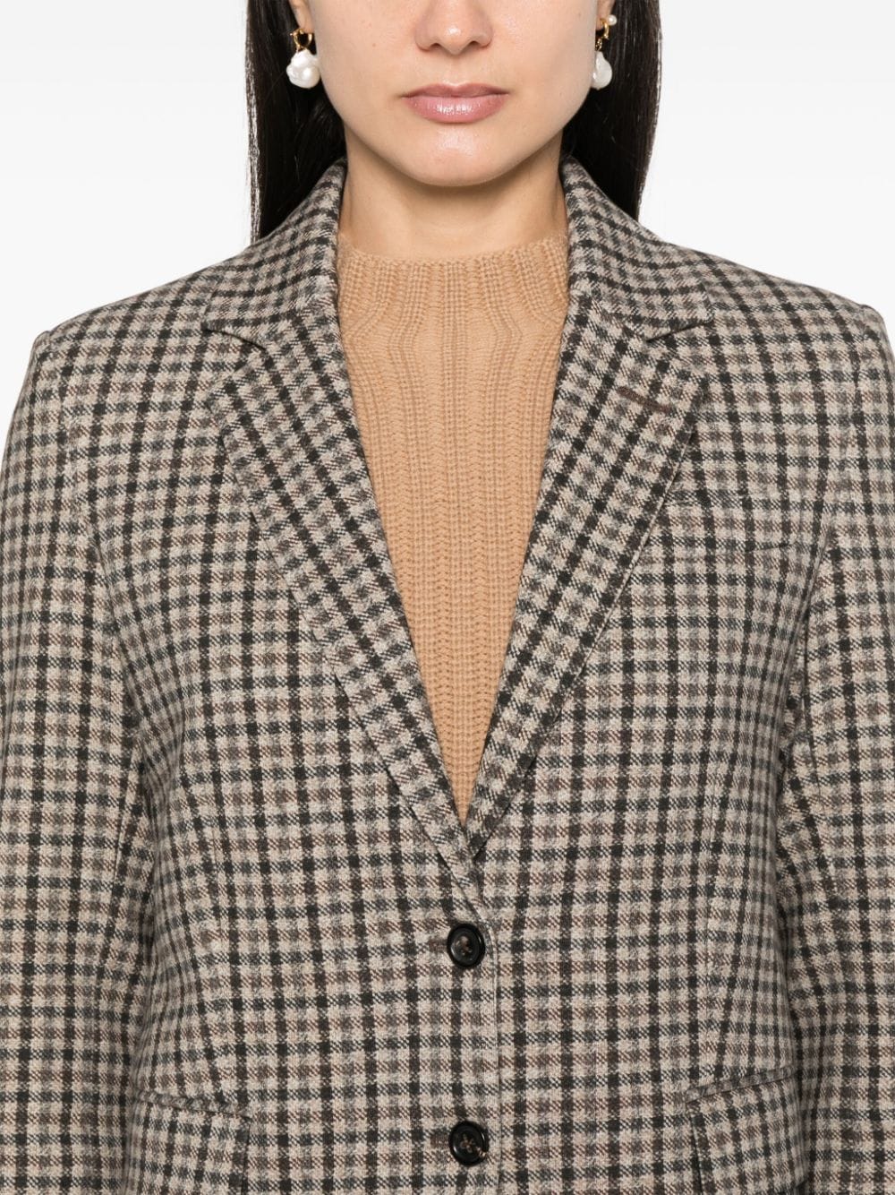 Circolo 1901 Brown Check Cotton Blend Jacket image 2