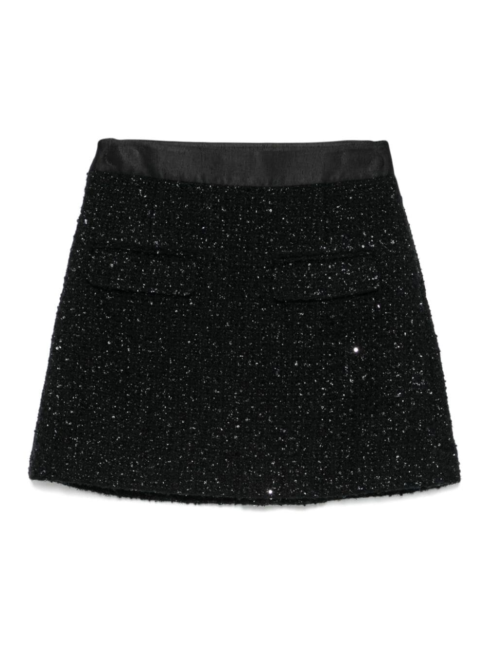 Emporio Armani Black Tweed Skirt with Lurex and Sequins image 1