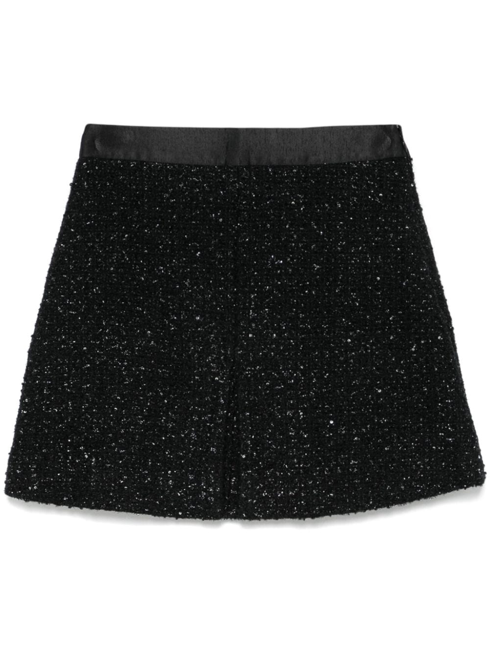 Emporio Armani Black Tweed Skirt with Lurex and Sequins image 0