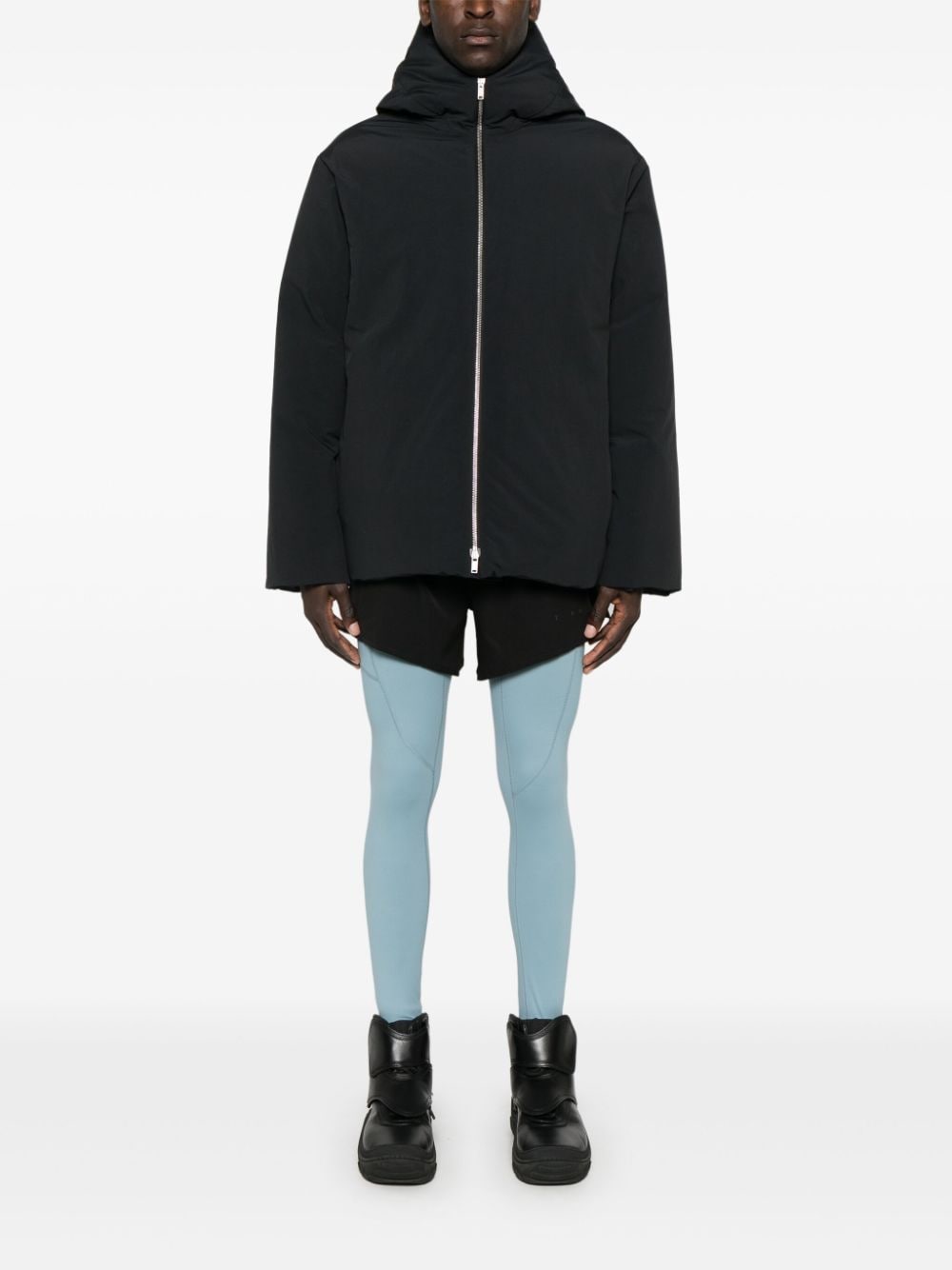 Jil Sander PLUS Black Textured Padded Coat image 1