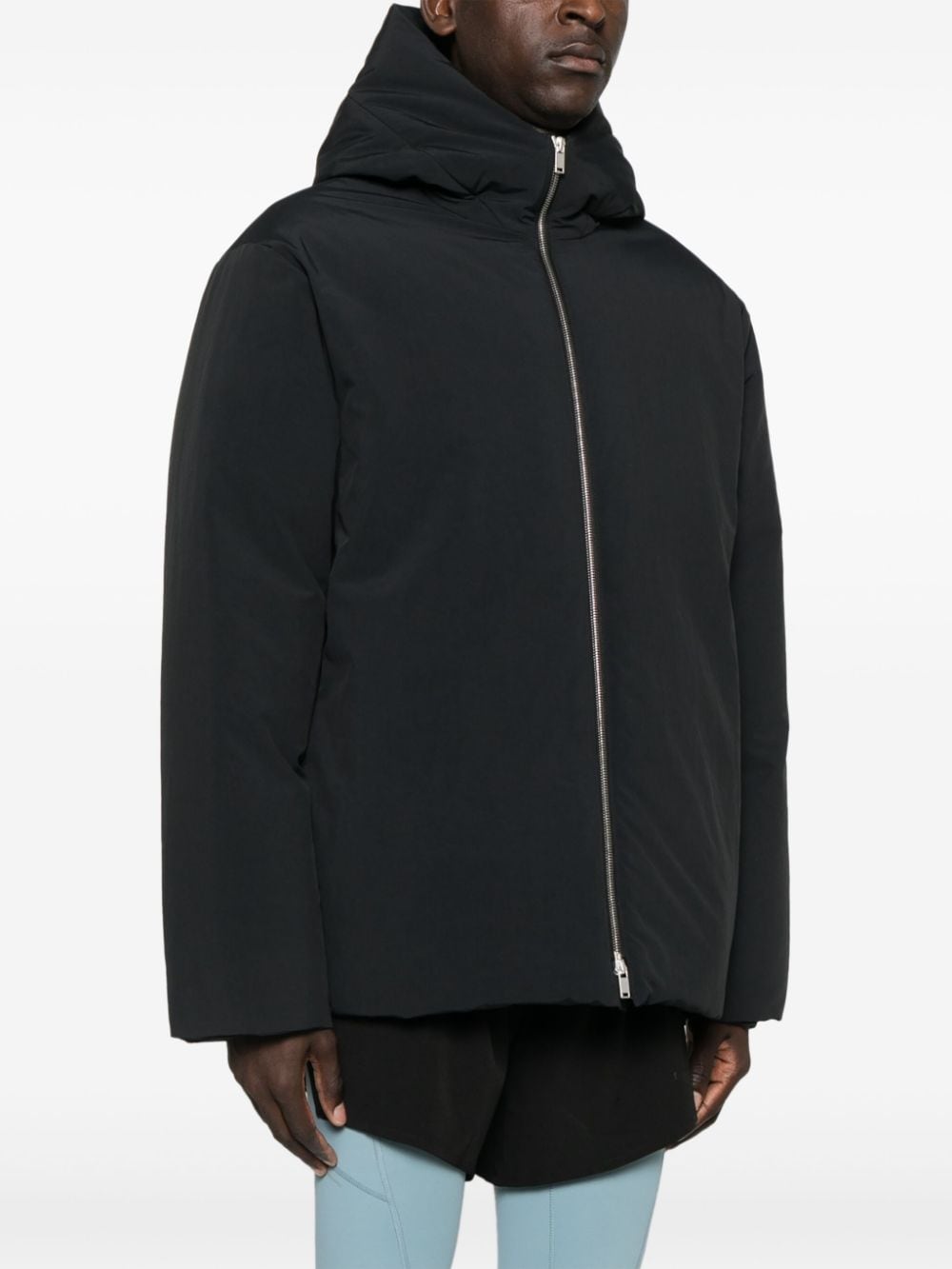 Jil Sander PLUS Black Textured Padded Coat image 2