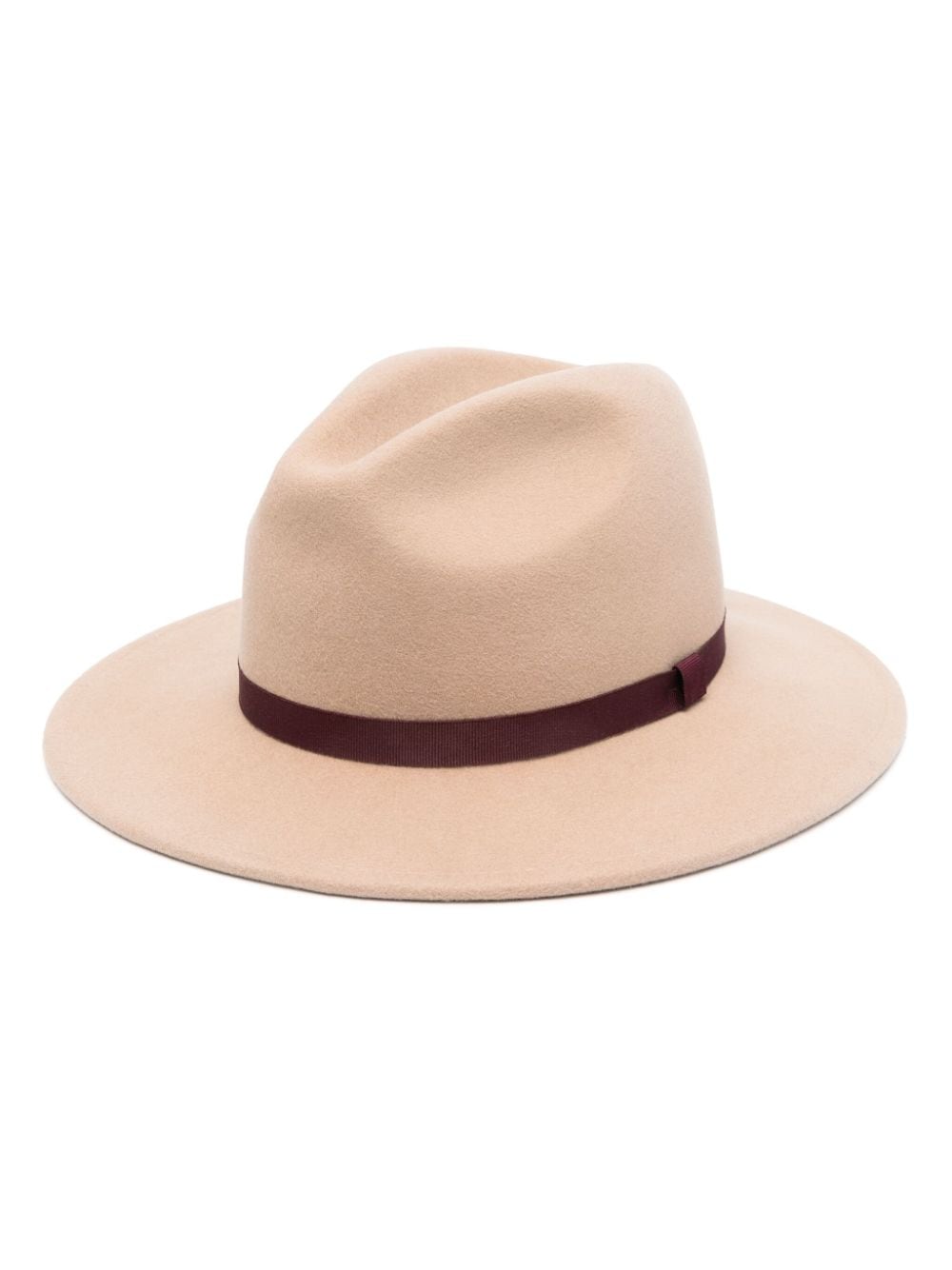 Paul Smith Beige Wool Felt Hat with Grosgrain Ribbon Trim image 0