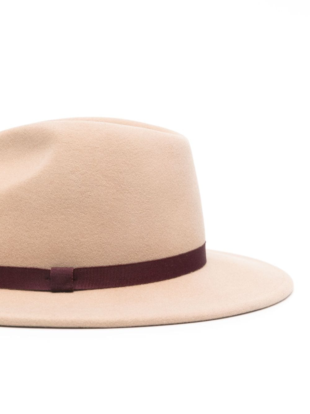 Paul Smith Beige Wool Felt Hat with Grosgrain Ribbon Trim image 1