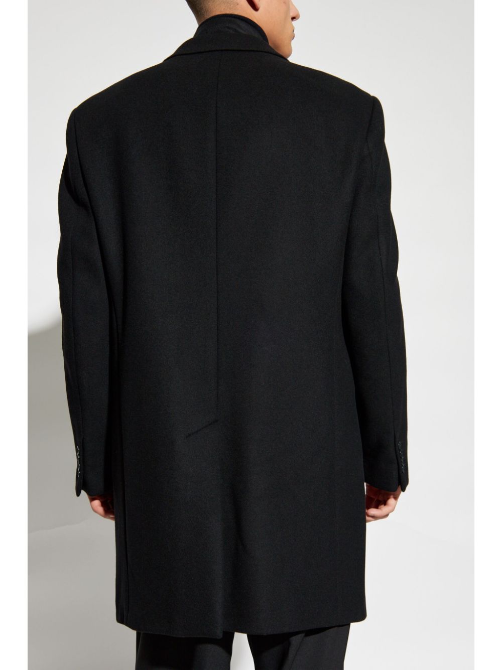 Emporio Armani Black Wool Blend Classic Coat image 3