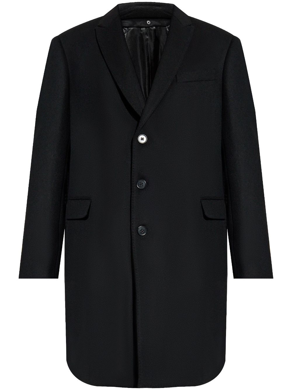 Emporio Armani Black Wool Blend Classic Coat image 0