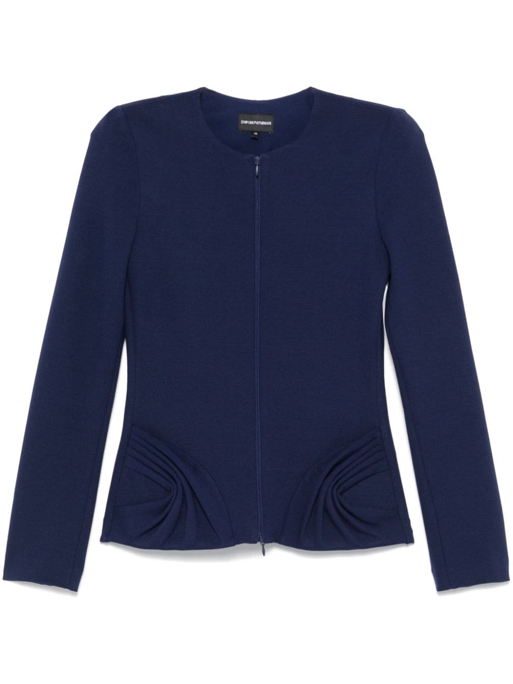 Emporio Armani Blue Jersey Jacket with Shoulder Pads image 0