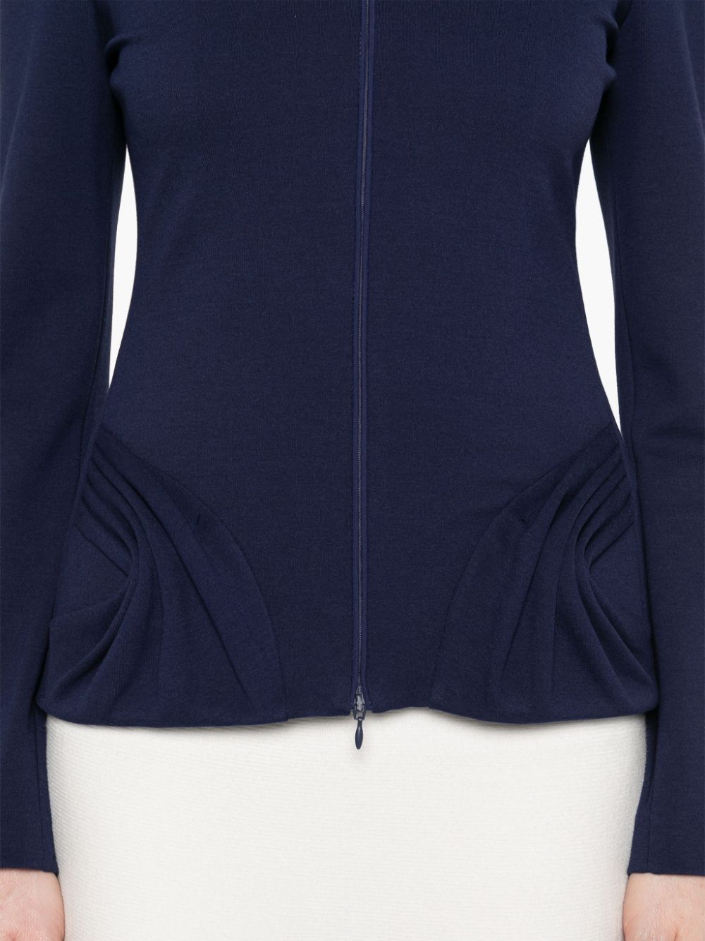 Emporio Armani Blue Jersey Jacket with Shoulder Pads image 2