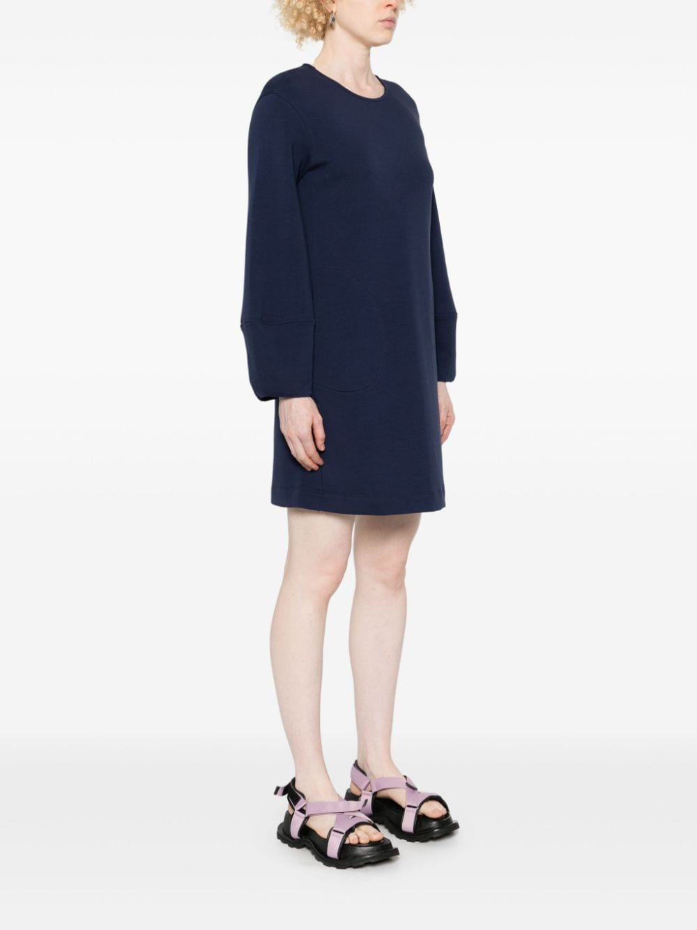 Emporio Armani Blue Cotton Blend Jersey Dress image 4