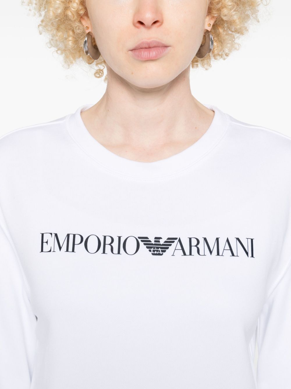 Emporio Armani White Logo Crewneck Sweater image 2