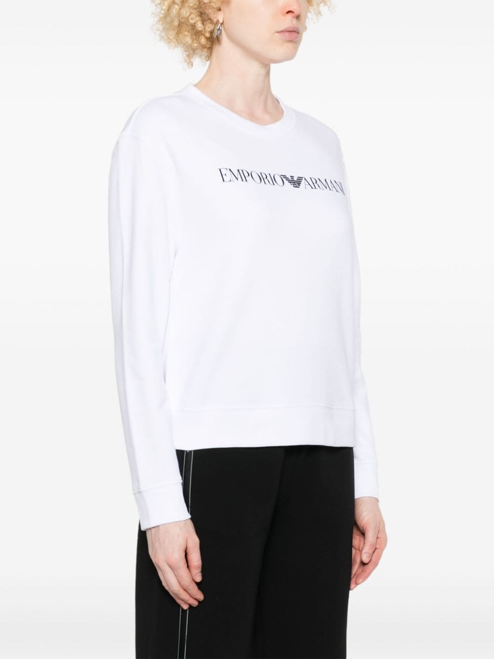 Emporio Armani White Logo Crewneck Sweater image 3