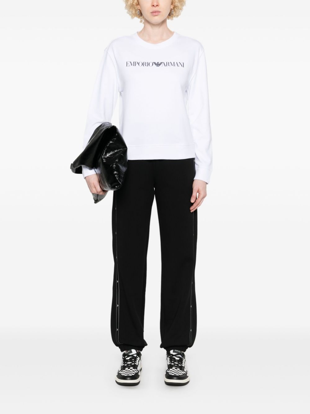 Emporio Armani White Logo Crewneck Sweater image 4