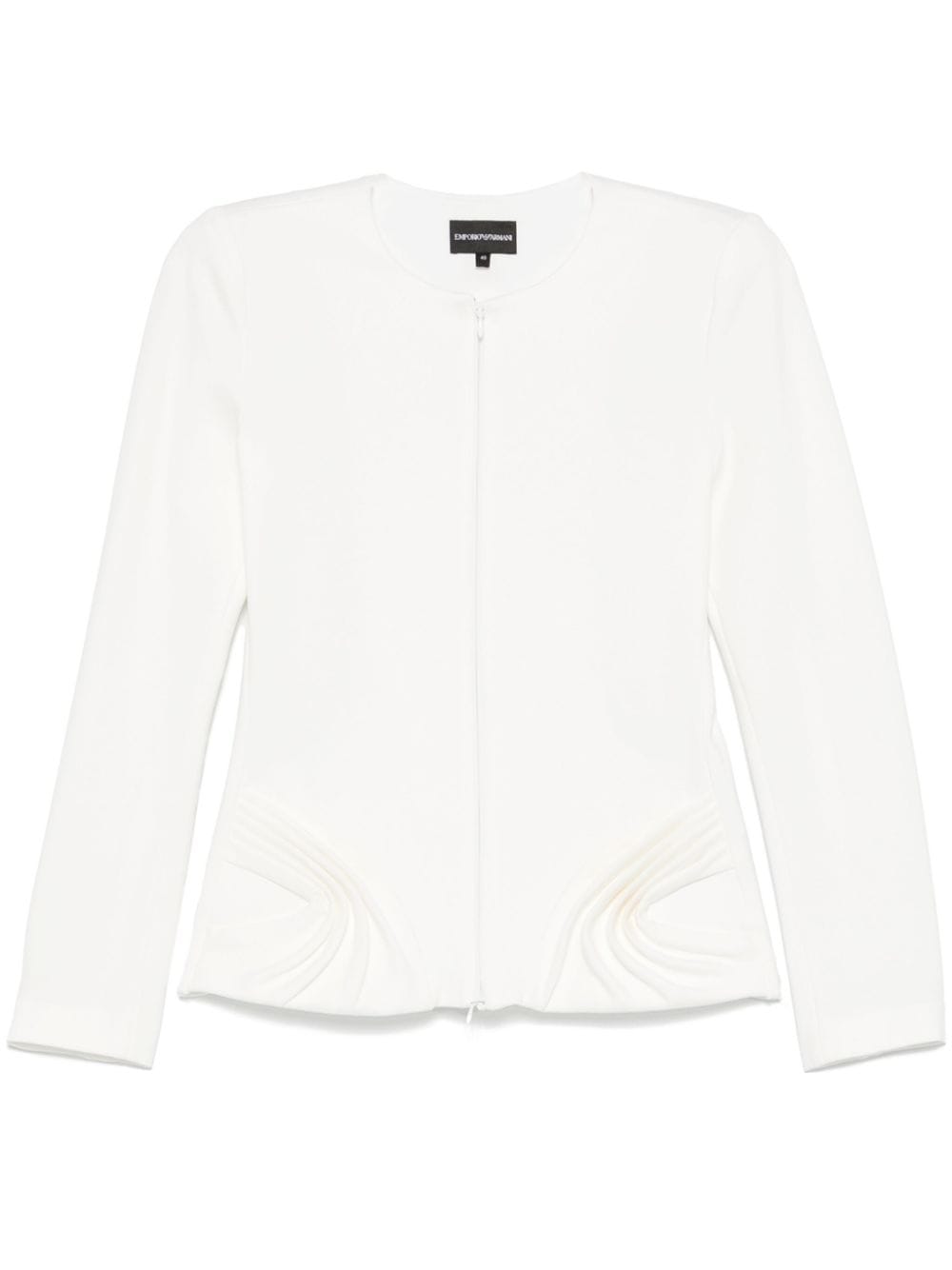 Emporio Armani White Jersey Jacket with Shoulder Pads image 0