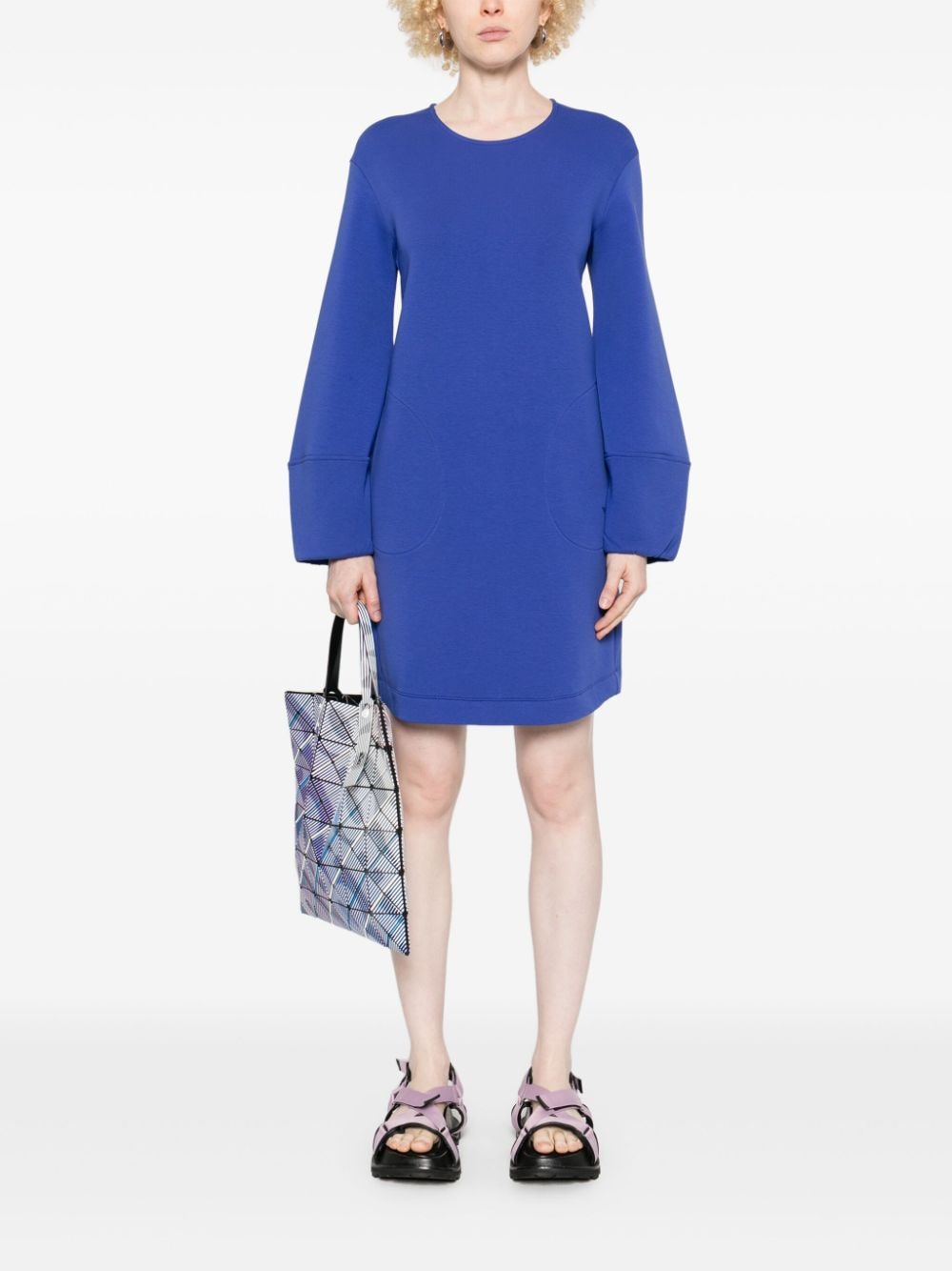 Emporio Armani Blue Cotton Blend Jersey Dress image 2