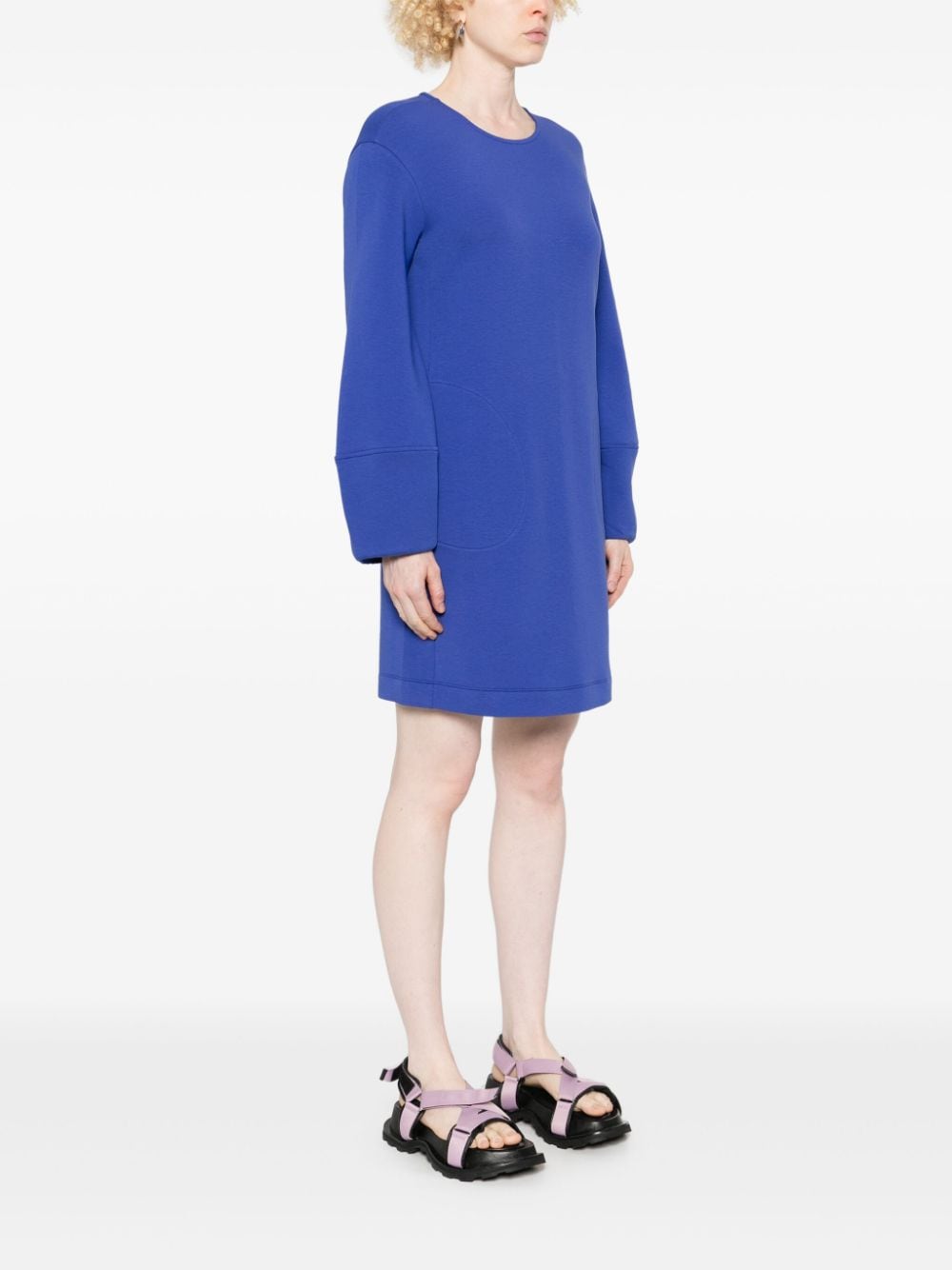 Emporio Armani Blue Cotton Blend Jersey Dress image 4