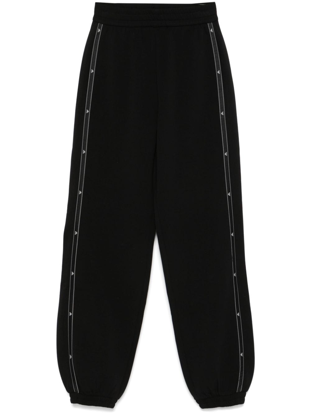 Emporio Armani Black Jersey Trousers with Logo Tape image 0