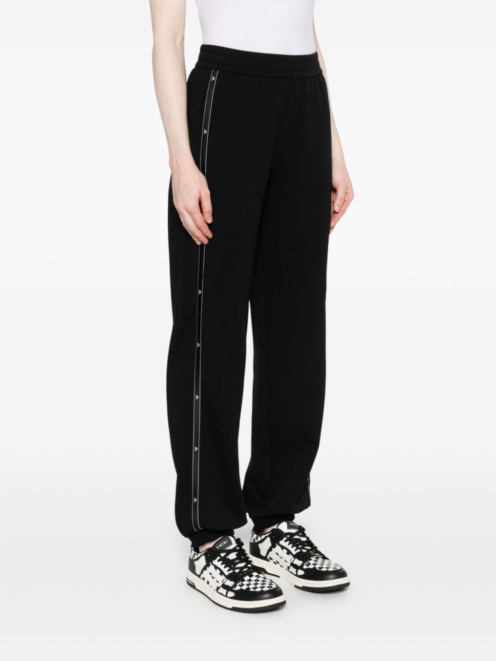 Emporio Armani Black Jersey Trousers with Logo Tape image 4