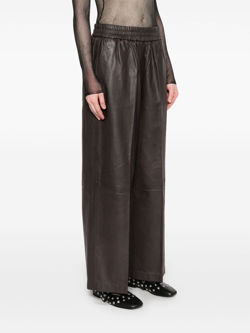 HERSKIND Bordeaux Lambskin Trousers image 2