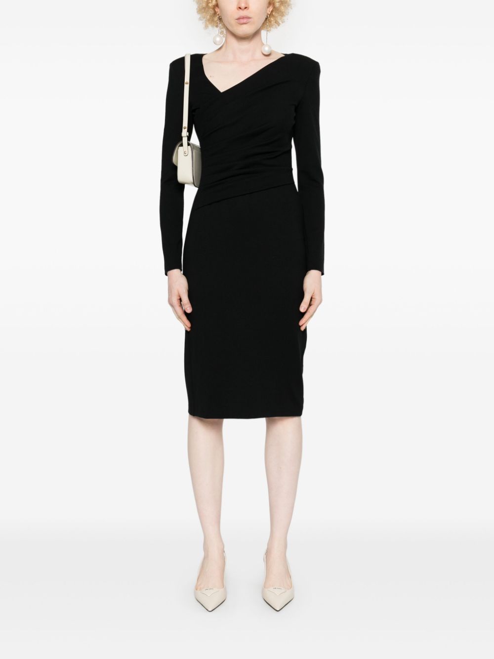 Emporio Armani Asymmetrical Black Jersey Dress image 1