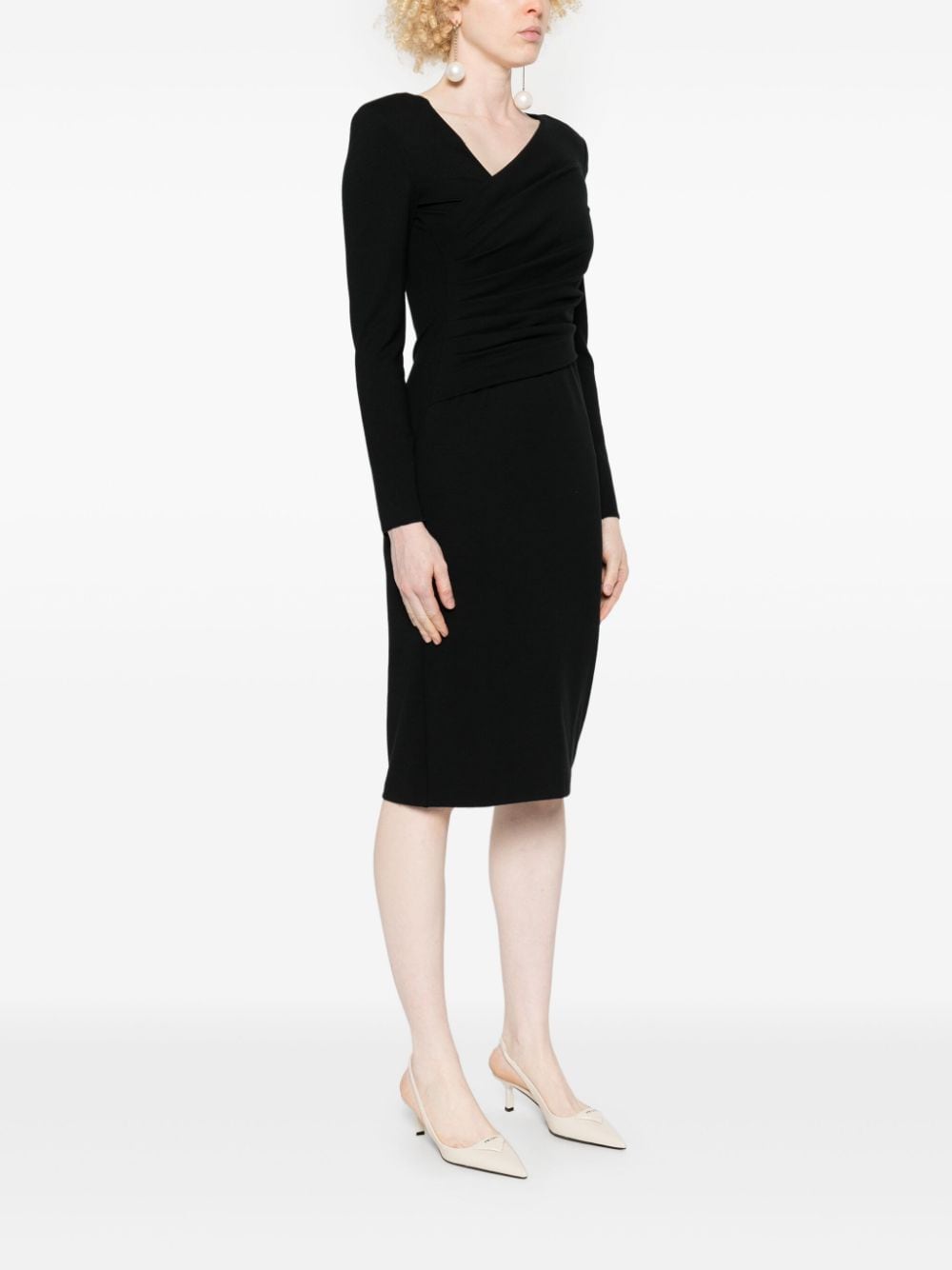 Emporio Armani Asymmetrical Black Jersey Dress image 2