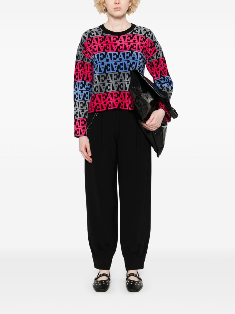 Emporio Armani Black Flocked Logo Sweater image 2