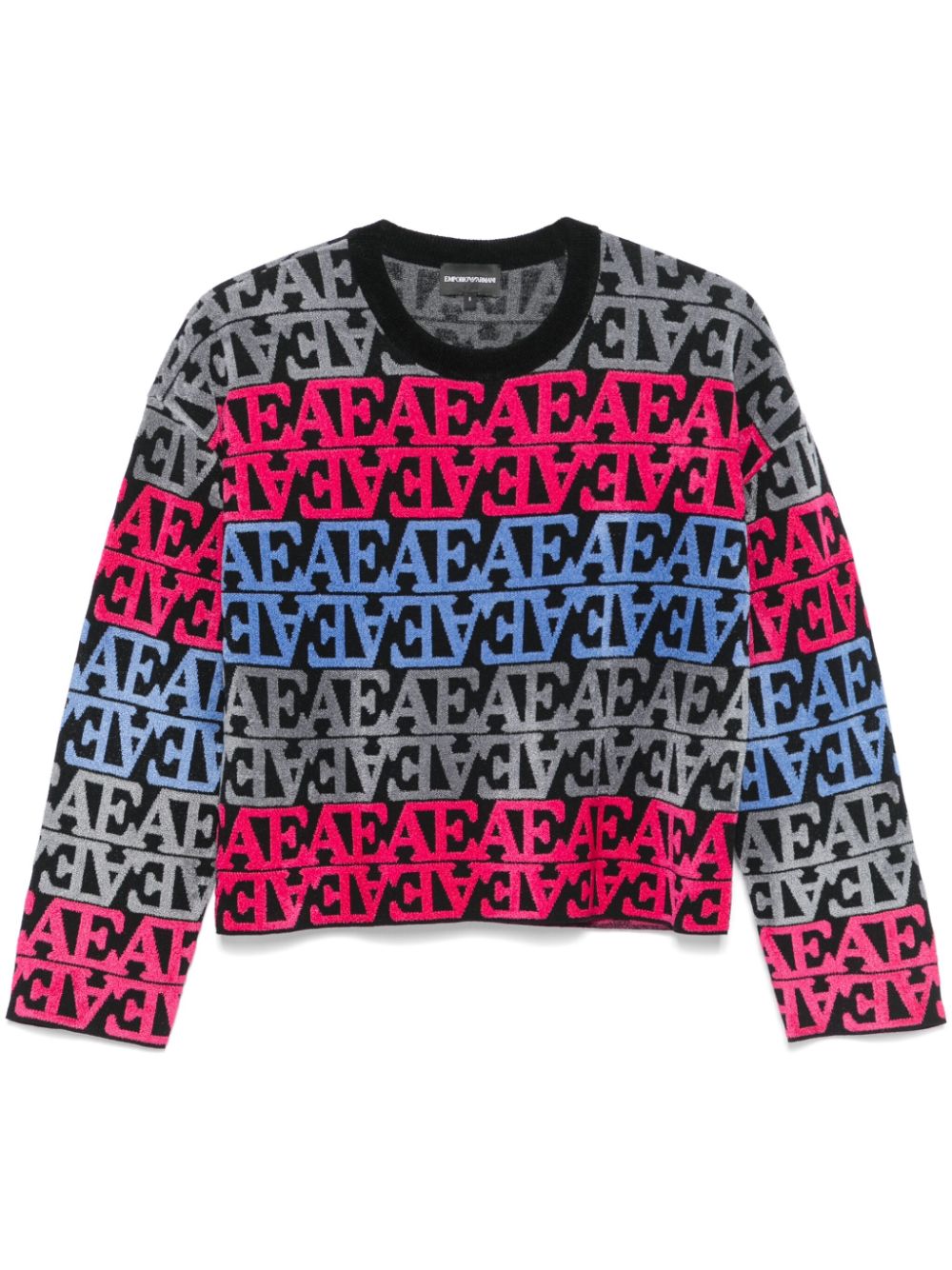 Emporio Armani Black Flocked Logo Sweater image 0