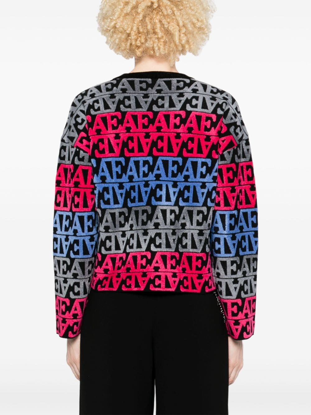 Emporio Armani Black Flocked Logo Sweater image 4