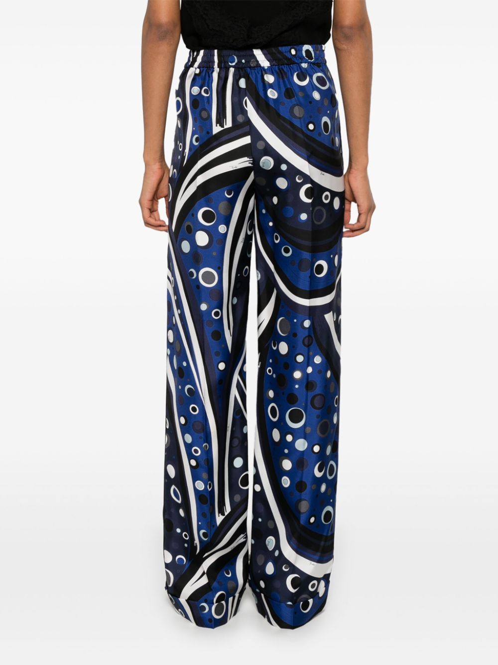 Pucci Fontane Print Silk Trousers - Blue image 1