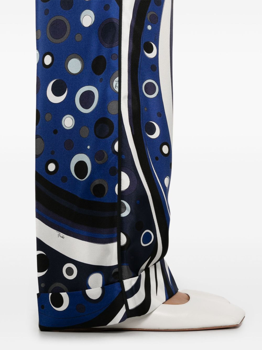 Pucci Fontane Print Silk Trousers - Blue image 4