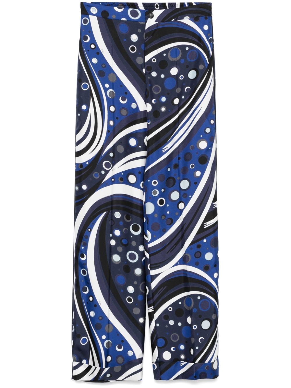 Pucci Fontane Print Silk Trousers - Blue image 0