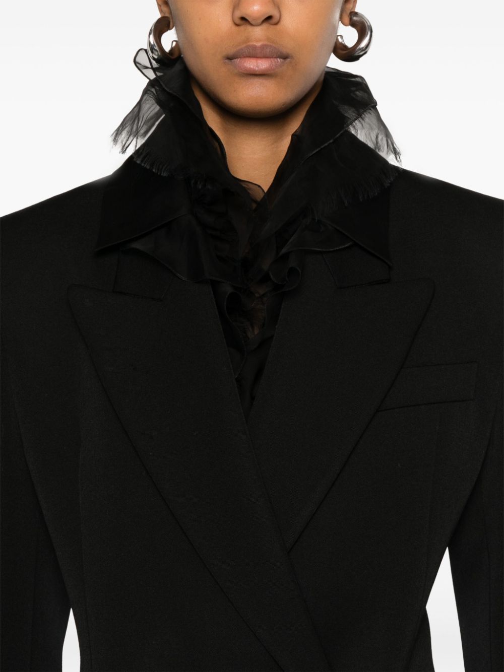 Valentino Black Virgin Wool Double-Breasted Jacket image 1