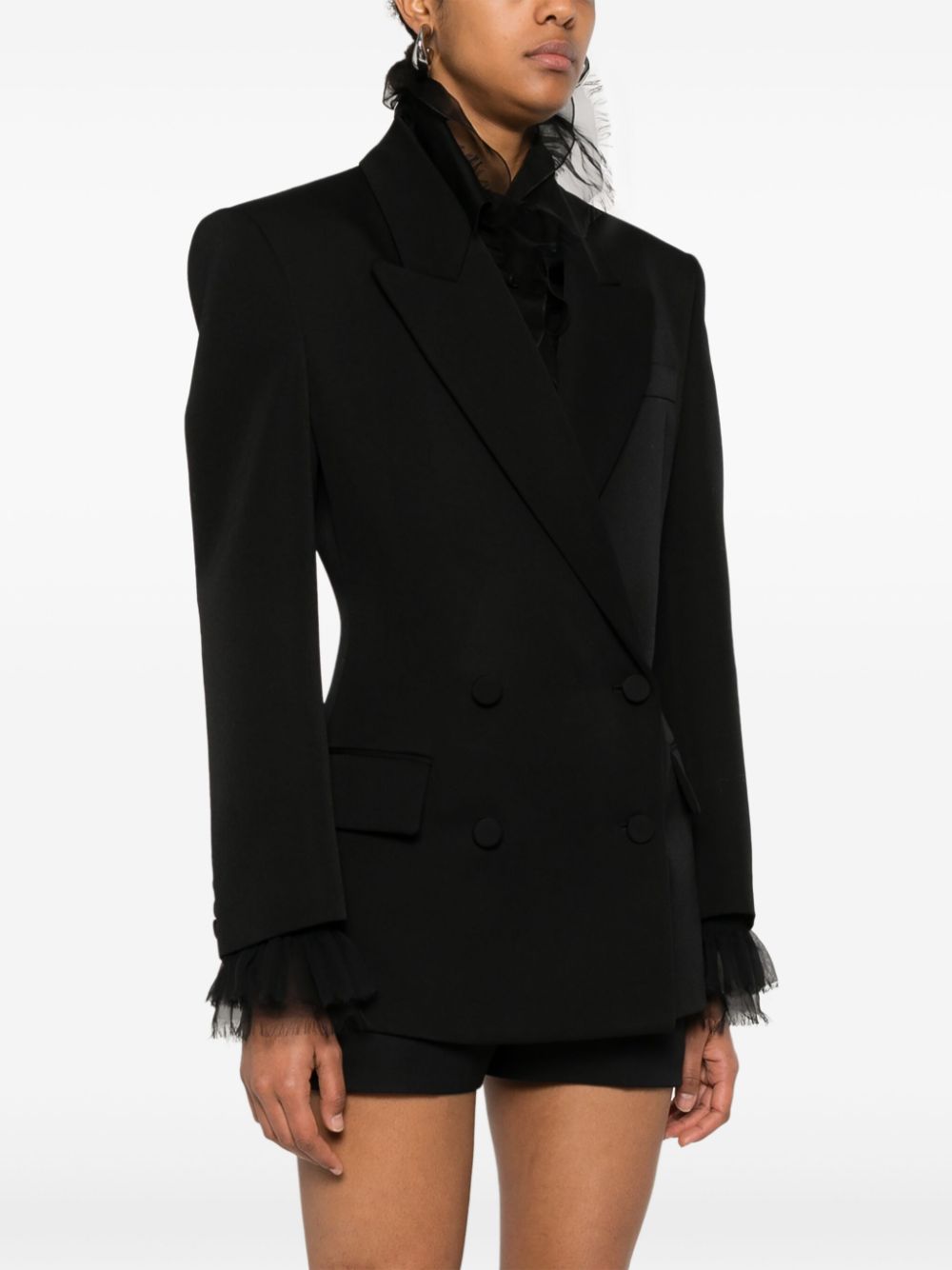 Valentino Black Virgin Wool Double-Breasted Jacket image 3