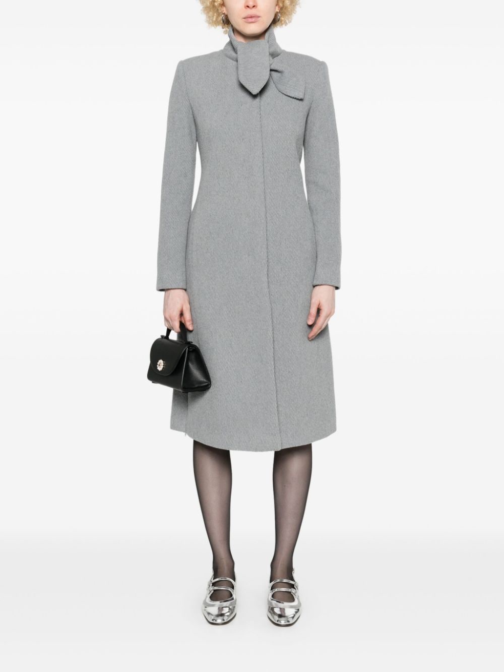 Emporio Armani Grey Wool Blend Coat image 2