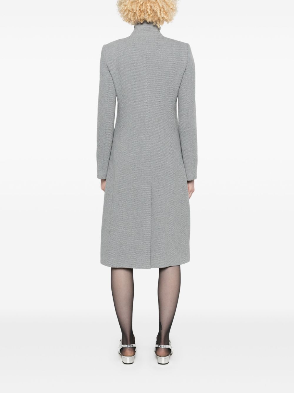 Emporio Armani Grey Wool Blend Coat image 4