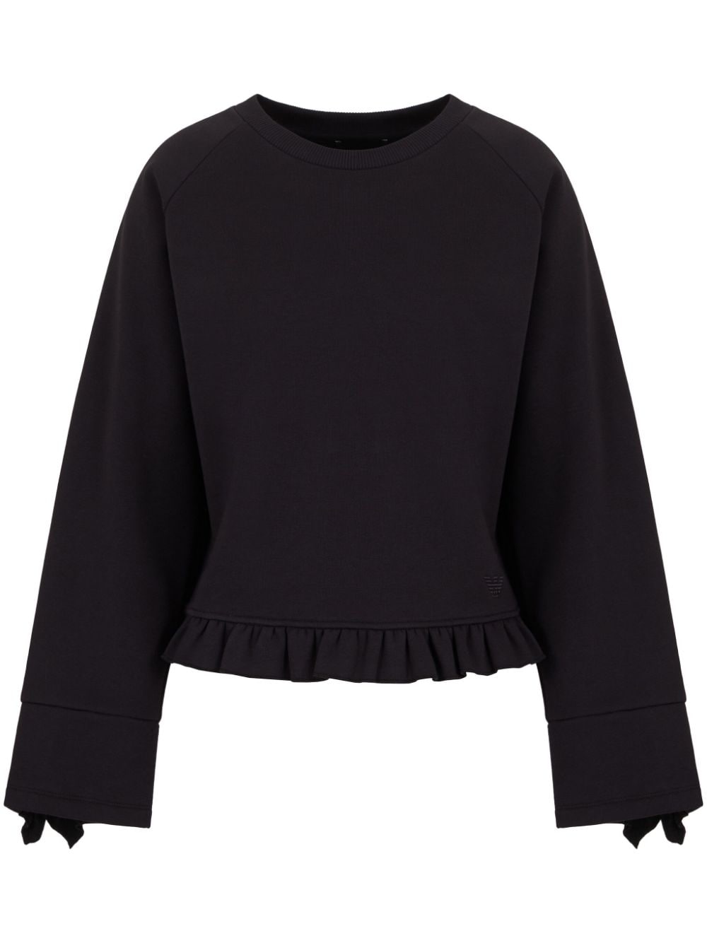 Emporio Armani Black Cotton Blend Peplum Sweater image 0