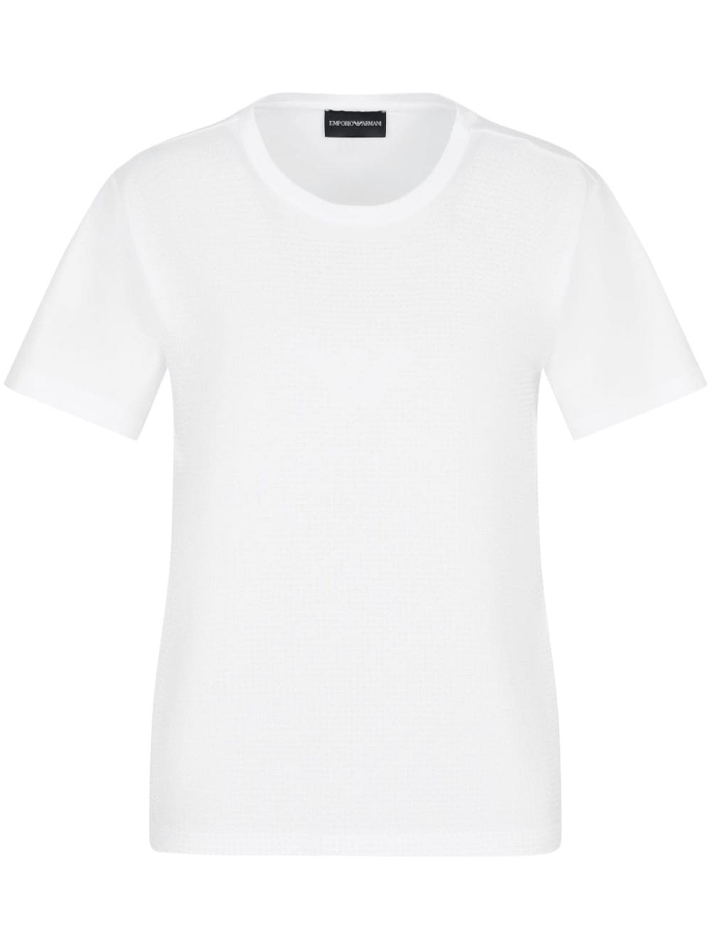 Emporio Armani White Cotton T-Shirt with Rhinestone Embellishment image 0