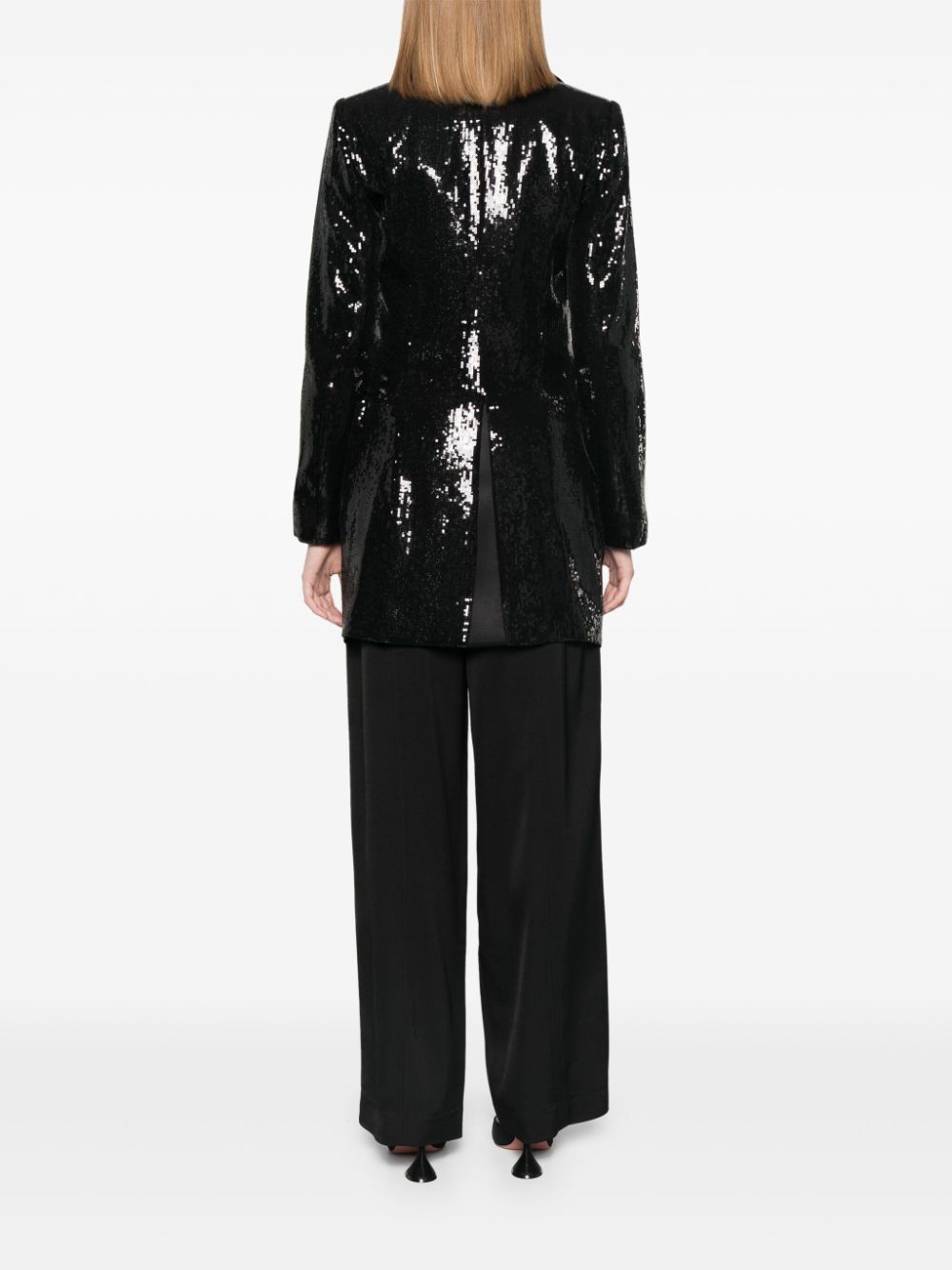 Emporio Armani Black Velvet Jacket with Sequin Detail image 2