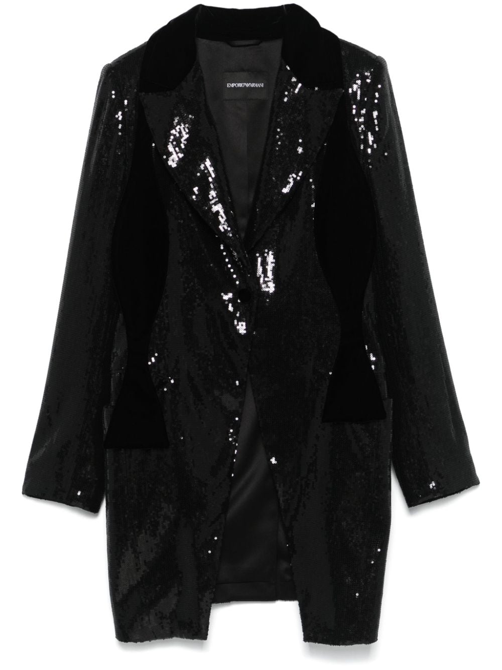 Emporio Armani Black Velvet Jacket with Sequin Detail image 0