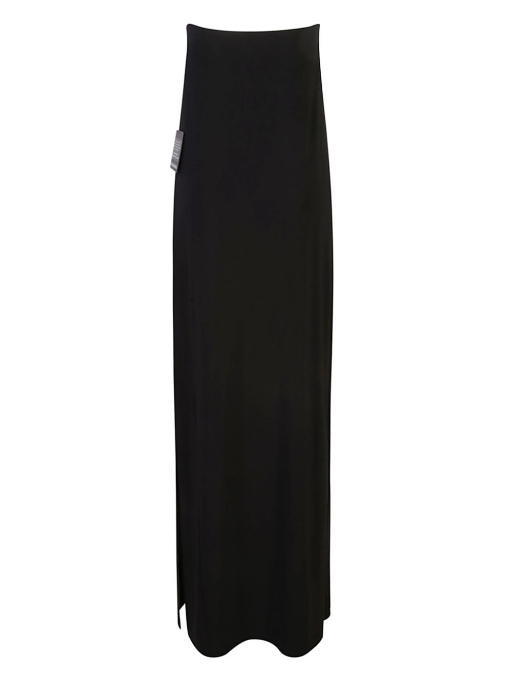 Norma Kamali Black Stretch Strapless Dress with Side Slit image 1