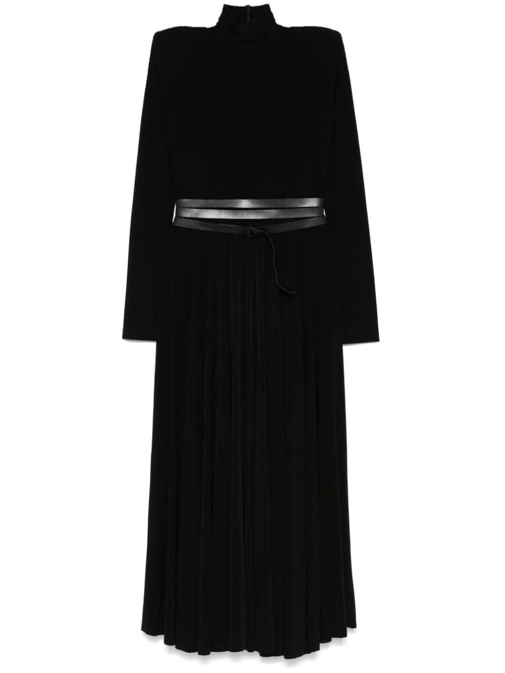 Norma Kamali Black Stretch Jersey Mock Neck Dress image 0