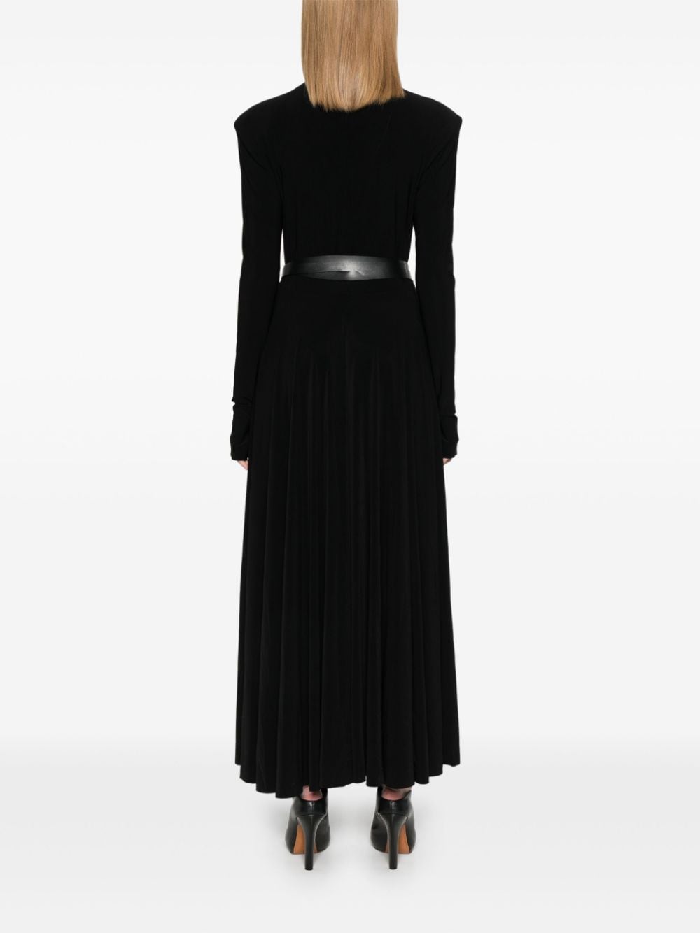 Norma Kamali Black Stretch Jersey Mock Neck Dress image 2