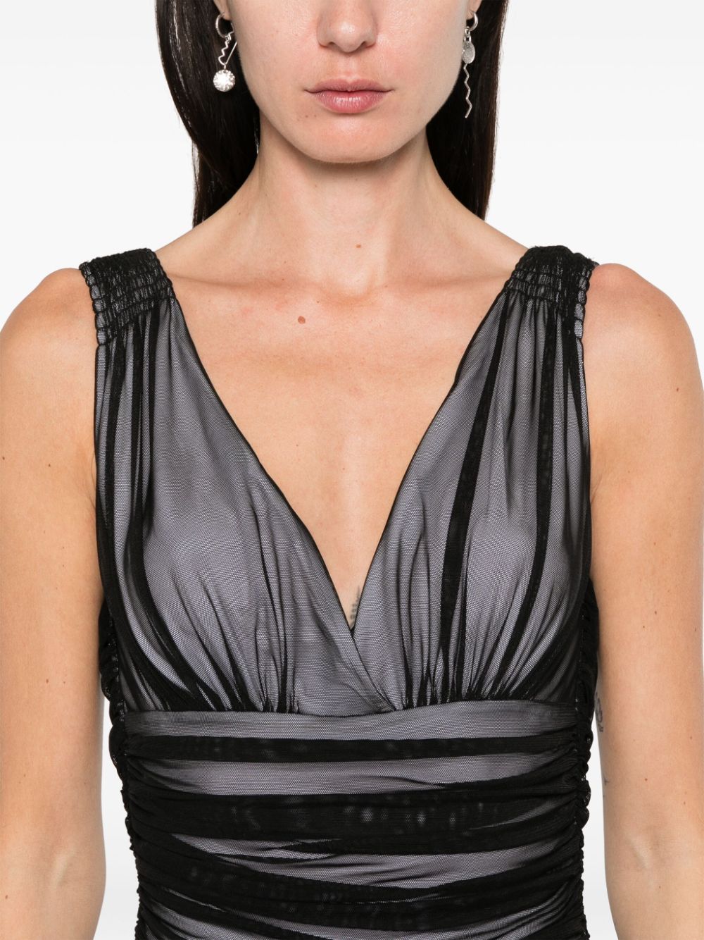 Norma Kamali Black Tulle Overlay Dress image 1