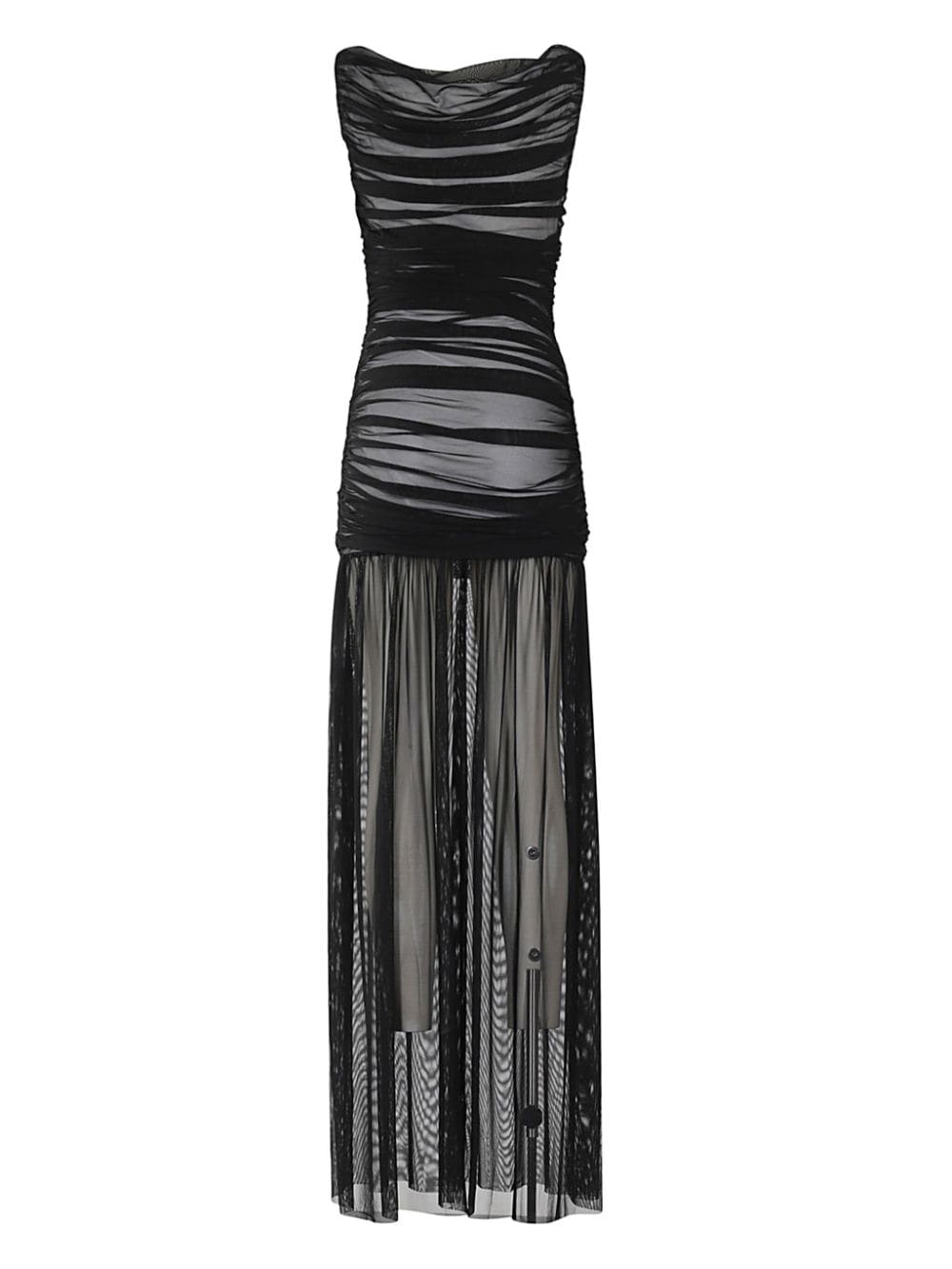 Norma Kamali Black Tulle Overlay Dress image 4