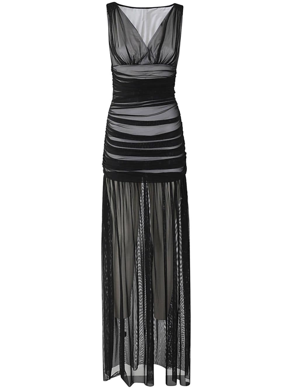 Norma Kamali Black Tulle Overlay Dress image 0