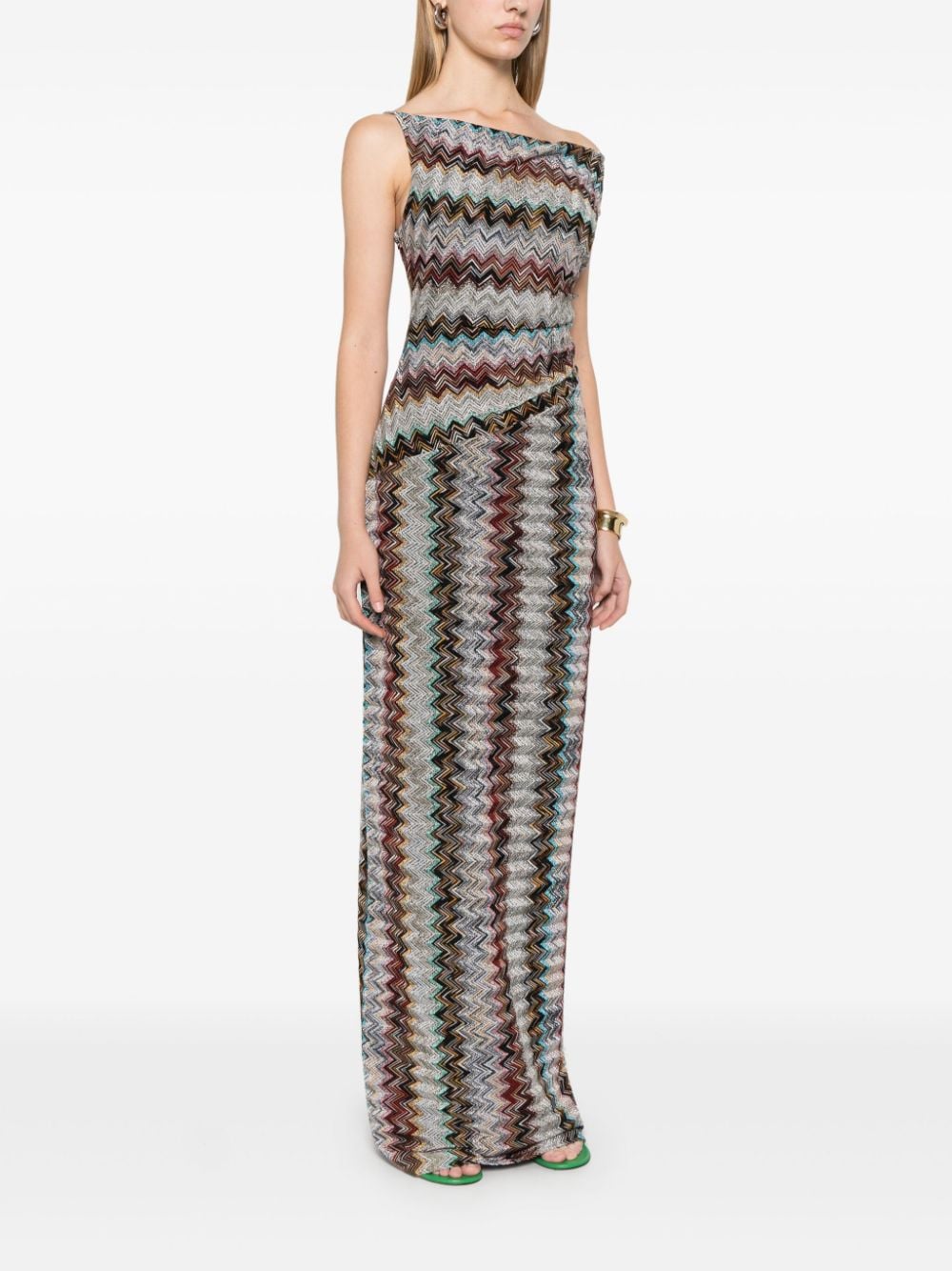 Missoni Multicolor Knitted Dress with Zigzag Design image 2