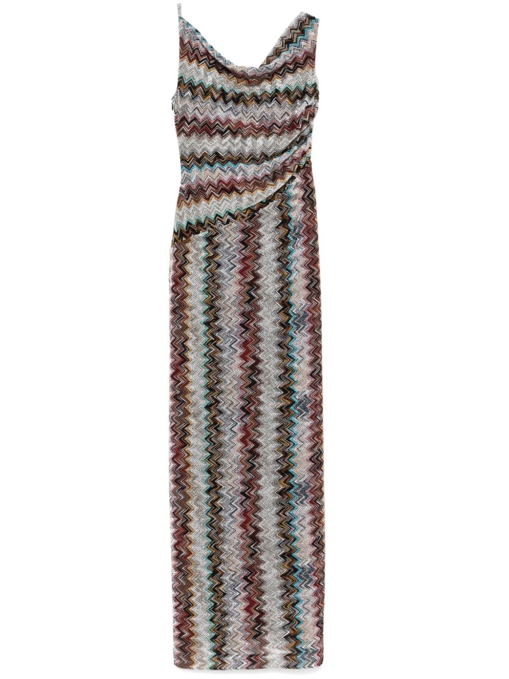 Missoni Multicolor Knitted Dress with Zigzag Design image 0