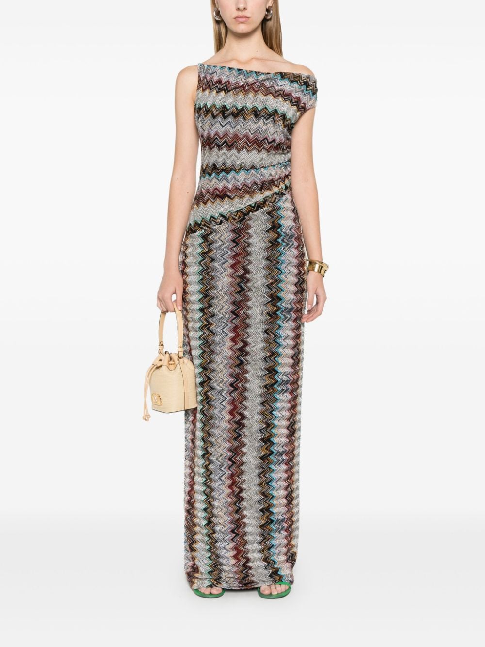 Missoni Multicolor Knitted Dress with Zigzag Design image 4