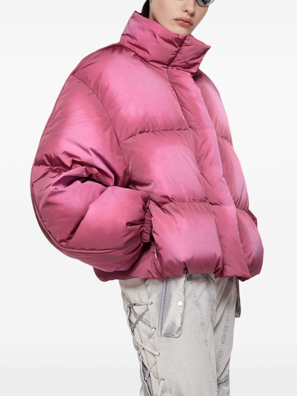 Acne Studios Pink Spray-Paint Down Coat image 1