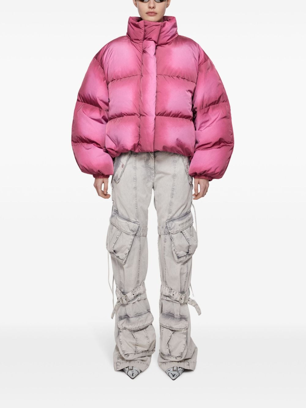 Acne Studios Pink Spray-Paint Down Coat image 2