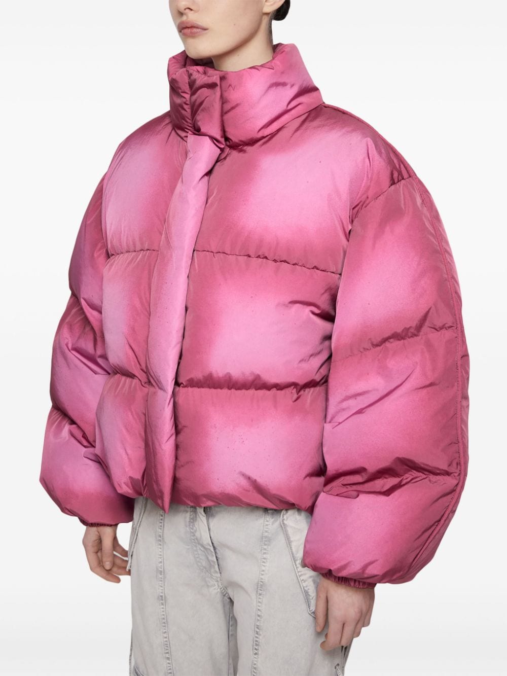 Acne Studios Pink Spray-Paint Down Coat image 3